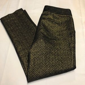Ann Taylor Loft Women's Pants Black w/ Gold